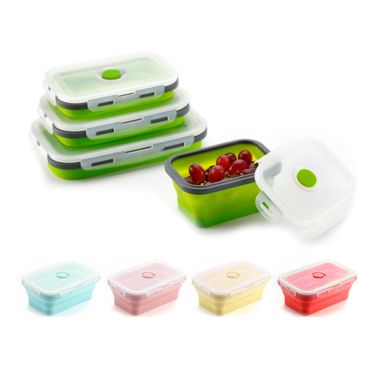 Silicone Collapsible Lunch Box Set
